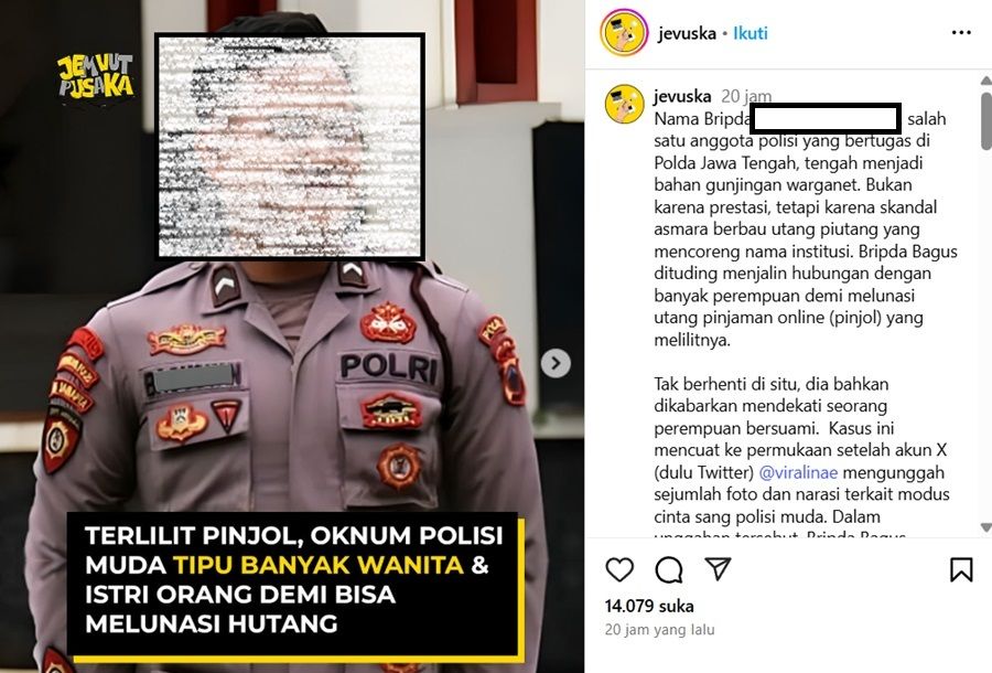 Waduh! Viral Polisi Muda Diduga Tipu Banyak Wanita dan Istri Orang untuk Lunasi Pinjol, Propam Turun Tangan