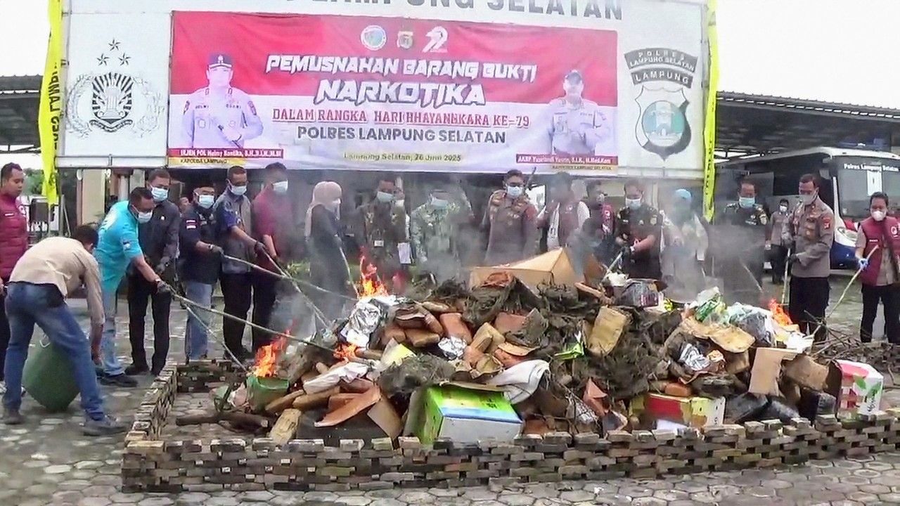 Polres Lampung Selatan Musnahkan Narkoba Senilai Rp120 Miliar, Selamatkan 875 Ribu Jiwa