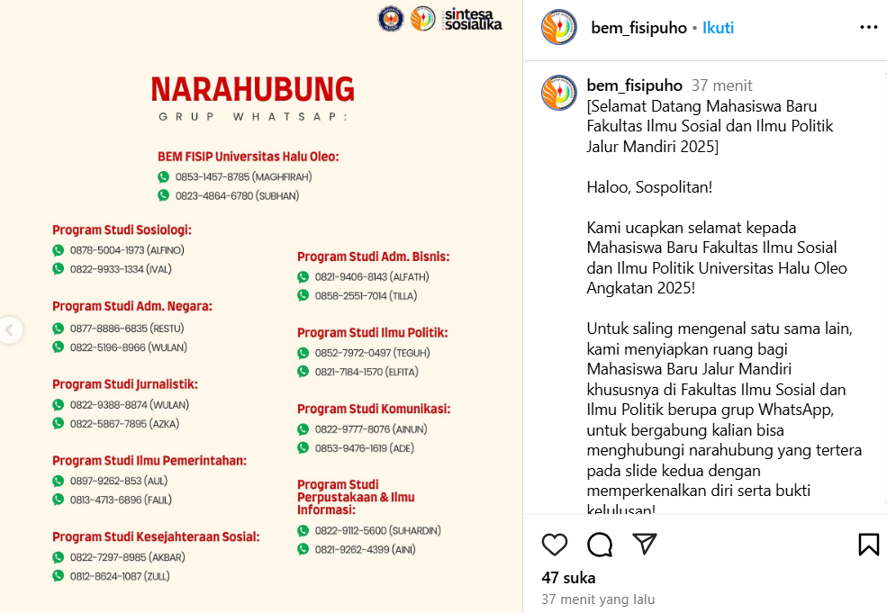 Pengumuman Jalur Mandiri UHO 2025 Resmi Dibuka Hari Ini, Cek Nama Kamu di Sini!