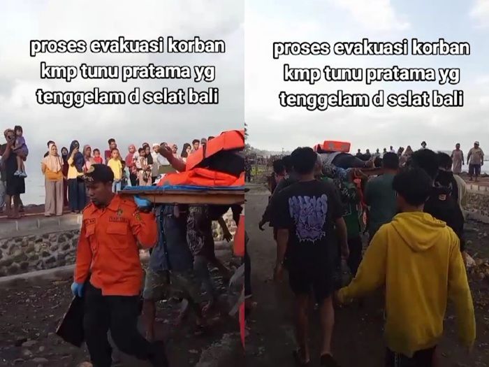 Viral Video Timsar Gabungan Evakuasi Korban KMP Tunu Pratama Jaya yang Tenggelam di Selat Bali