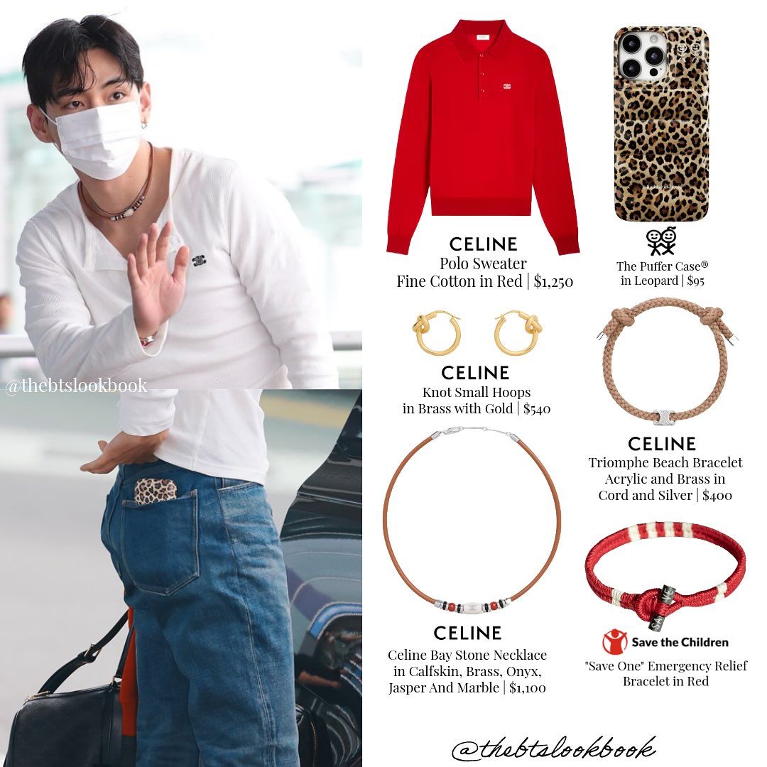 Outfit Bandara V BTS Usai Wamil, Tampil Kekar dan Mewah Serba Celine