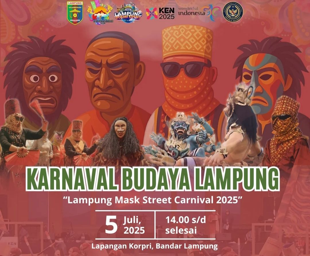 Festival Krakatau 2025, Besok Bakal Ada Karnaval Budaya Topeng di Lampung