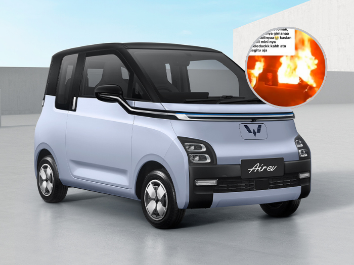 Wuling Air EV Terbakar di Bandung, Api Muncul aaat Mobil Sedang Melaju