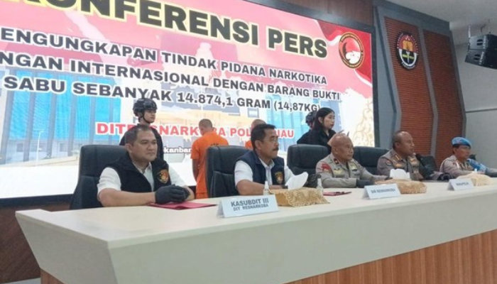 Polda Riau Gagalkan 14,87 Kg Sabu ke Padang