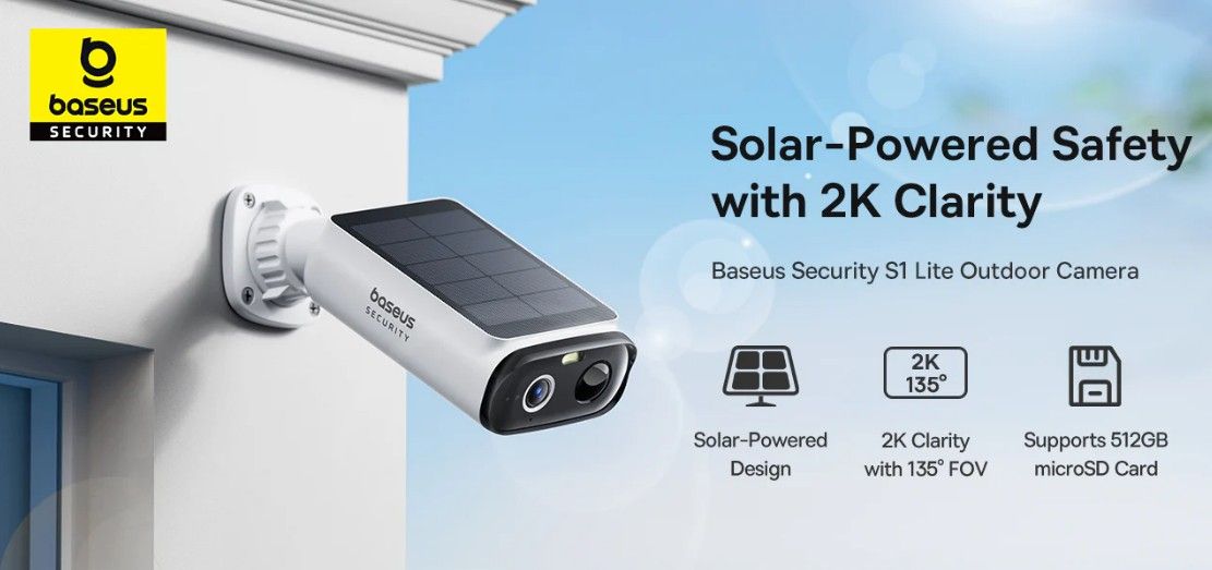 Baseus S1 Lite, Kamera CCTV dengan Rekaman 2K, Panel Surya Terintegrasi, dan Fitur Unggulan Lain