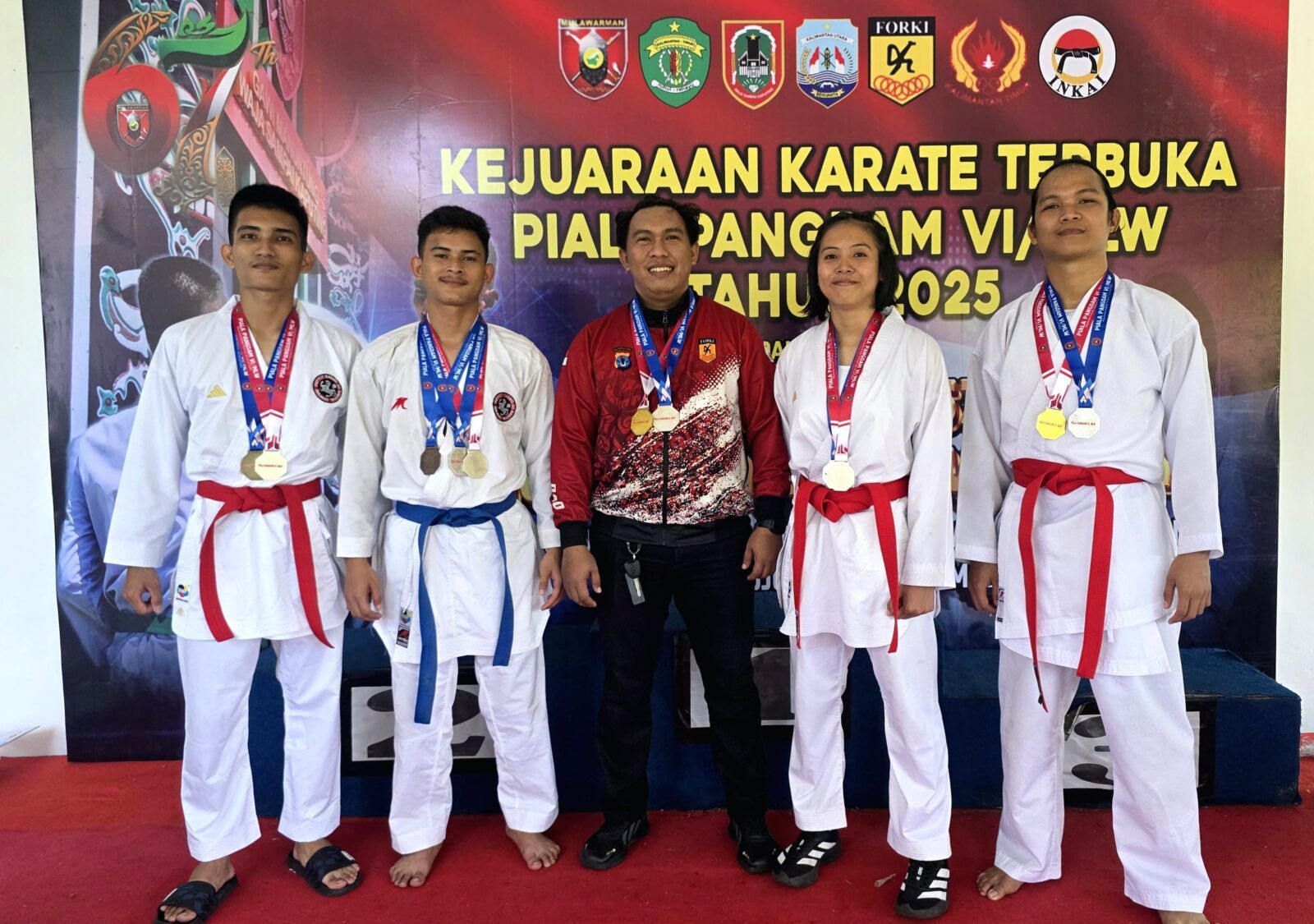 Tim Karate Polda Kaltara Sabet 15 Medali di Kejuaraan Karate Piala Pangdam VI Mulawarman 2025