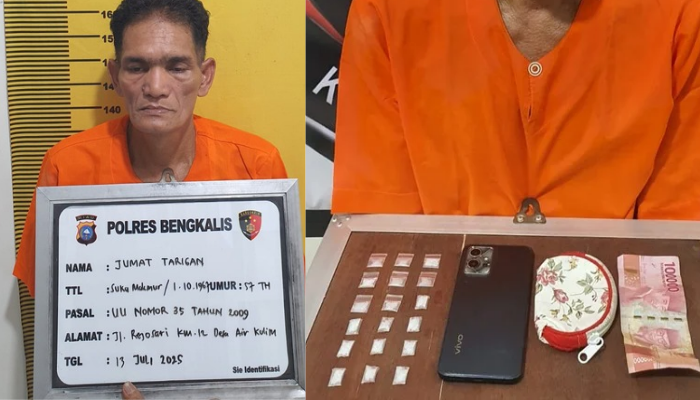 Sudah Uzur Masih Main Sabu, Warga  Bathin Solapan Diciduk Polisi