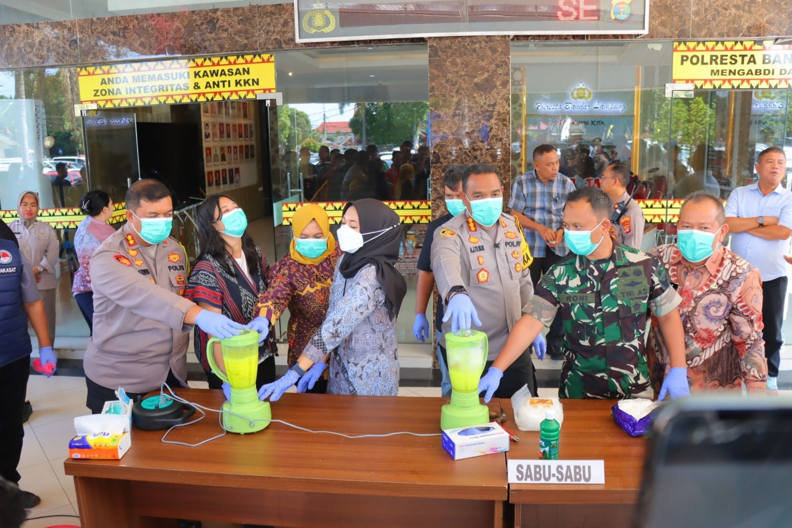 Polresta Bandar Lampung Musnahkan Barang Bukti Narkoba Senilai Rp 6,8 Miliar