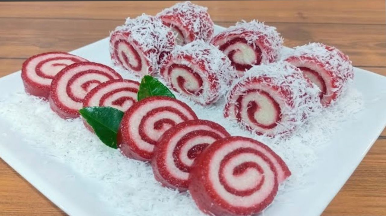Resep Talam Singkong Gulung Rasa Red Velvet, Enak dan Mudah Dibuat!