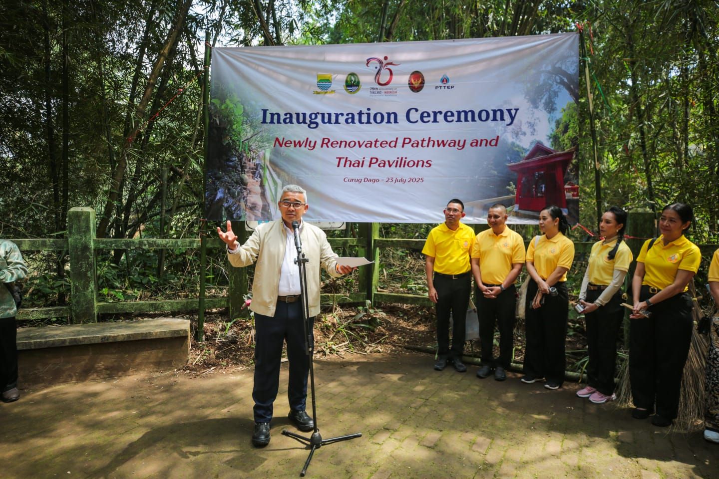 Perkuat Diplomasi Budaya, Thailand dan Indonesia Resmikan Paviliun dan Petway di Curug Dago Bandung