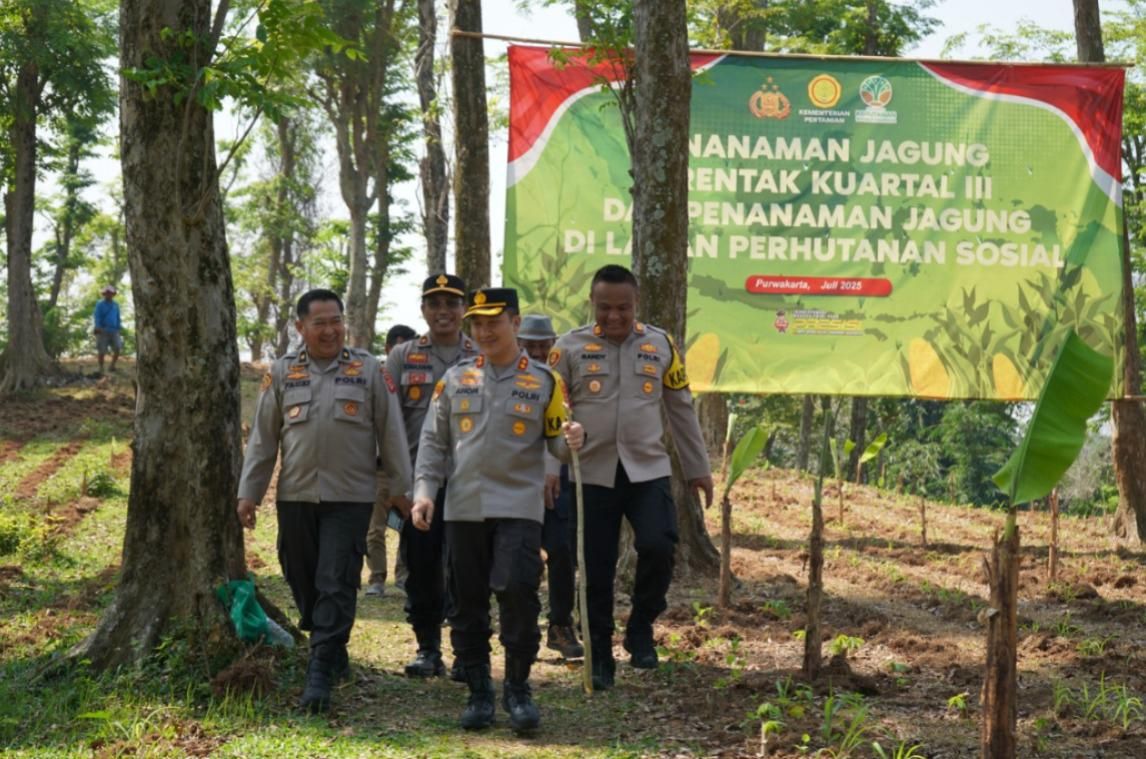 Kapolres Purwakarta Tinjau Lahan Program Ketahanan Pangan di Dua Kecamatan