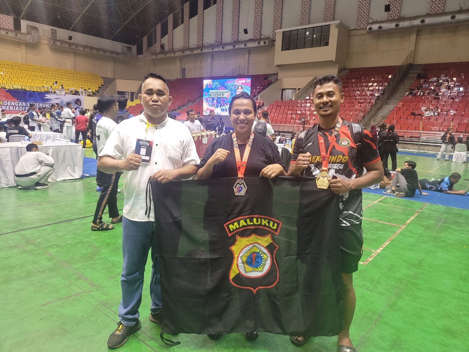 Brigadir Gladis Anggota Polwan Polda Maluku Sabet Medali Perak di PON Polri Cabang Bela Diri Taekwondo