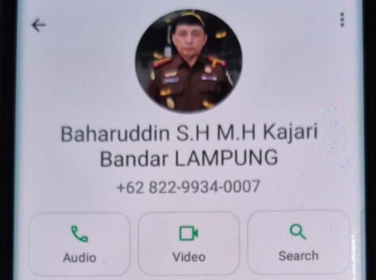 Nama Kajari Bandar Lampung Dicatut Modus Penipuan via WhatsApp, Masyarakat Diminta Waspada