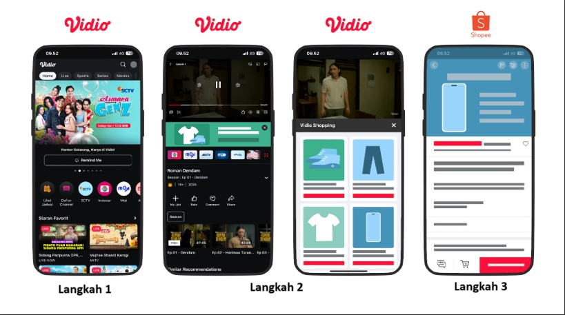 Vidio Gandeng Shopee Luncurkan Fitur Vidio Shopping, Bisa Checkout Produk Langsung dari Konten Favoritmu!