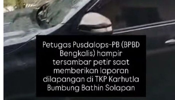Usai Kemarau,Hujan Deras dan Petir Petugas BPBD Bengkalis Nyaris Tersambar Petir