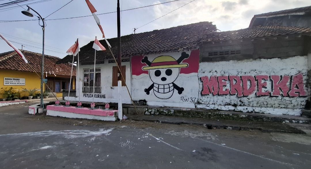 Mural One Piece Bergambar Merah Putih di Dukuh Temulawak Sleman Dihapus Hari Ini , Dukuh : Mereka Cuma Iseng