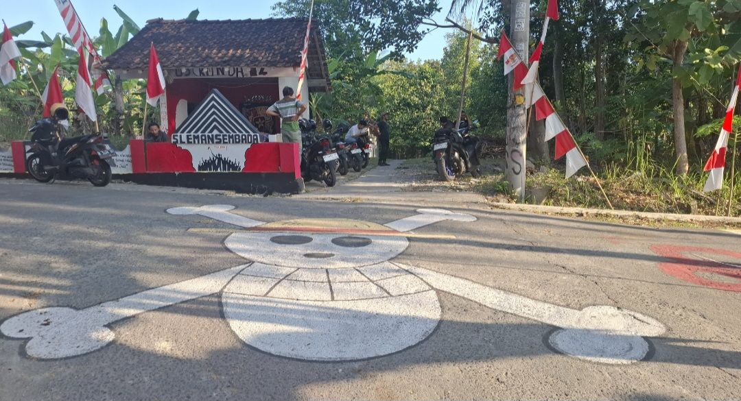 Viral Mural One Piece di Jalan Wilayah Gamping Sleman, Pemuda Karang Taruna Tegaskan Dibuat Sebelum Isu Pelarangan