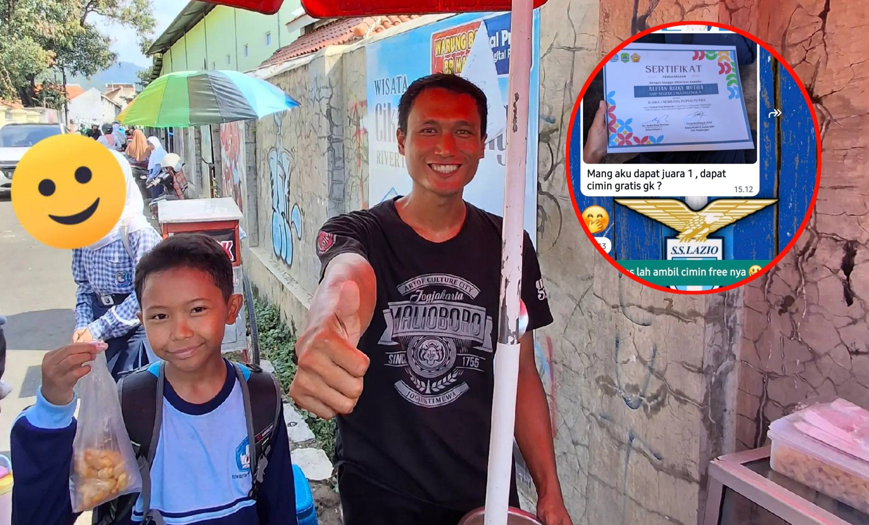 Penjual ini Motivasi Siswa dengan Beri Jajan Cimin Gratis Buat yang Berprestasi