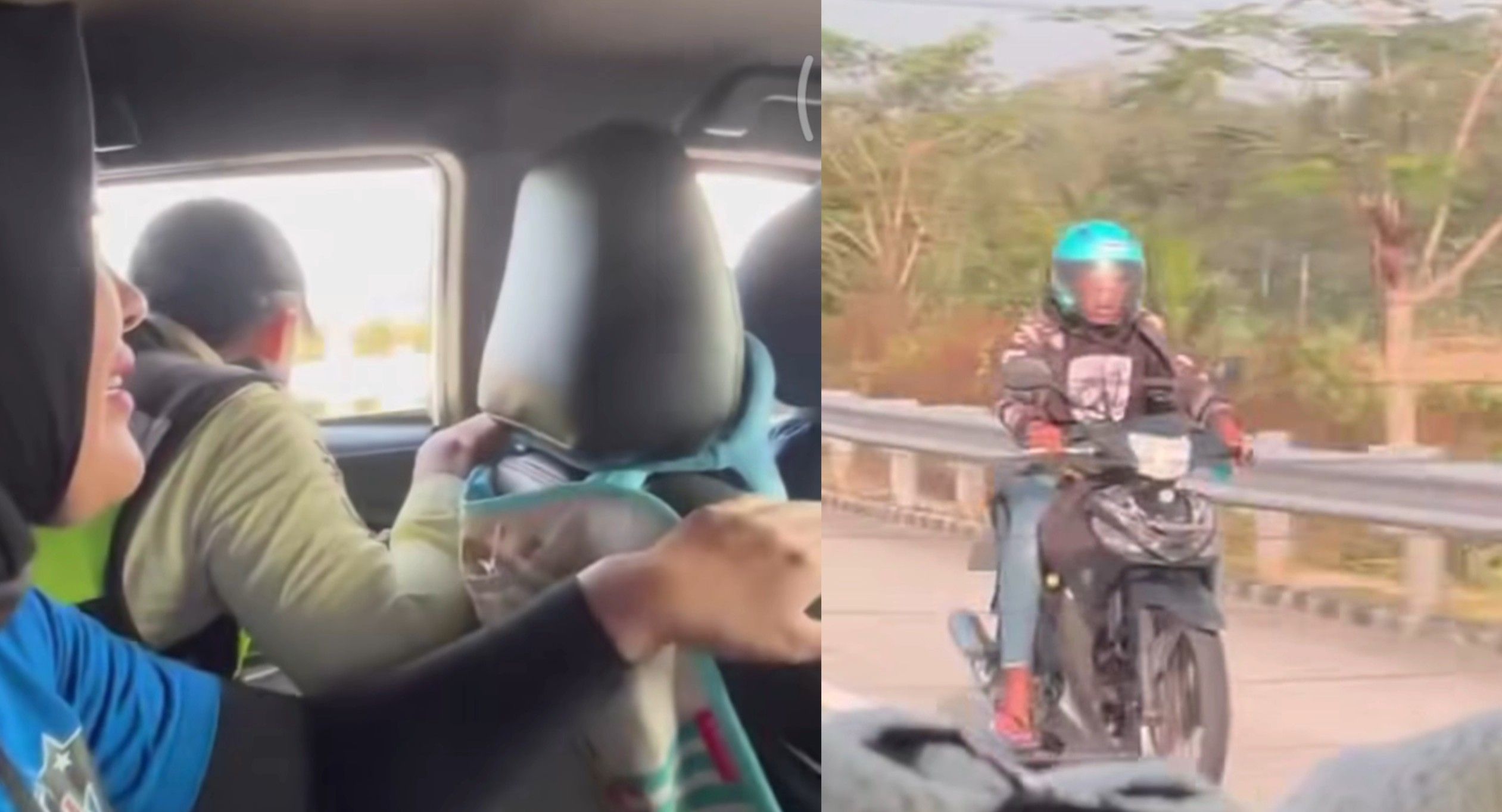 Kejar Pemotor Nekat Masuk Tol Sawojajar, Satpam Nebeng Mobil Warga