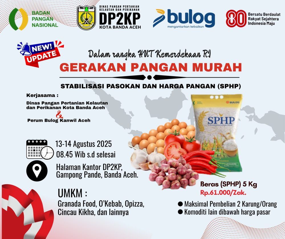 DP2KP Banda Aceh Jual Beras Murah 13–14 Agustus