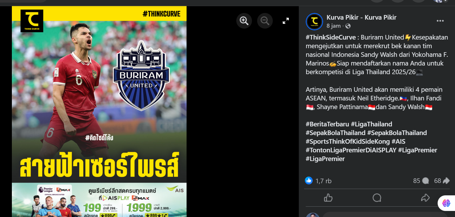 Transfer Mengejutkan! Sandy Walsh Tinggalkan Jepang, Gabung Klub Raksasa Thailand