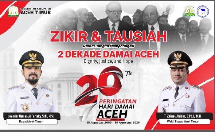 Peringati 20 Tahun MoU Helsinki, Aceh Timur Gelar Zikir dan Doa Bersama