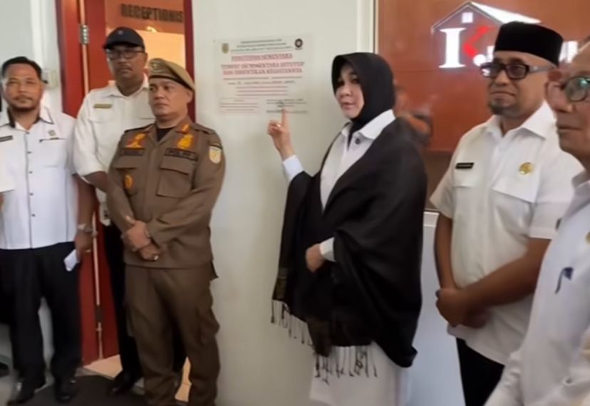 Kegiatan Ilegal, Hotel di Lambaro Skep Akhirnya Disegel Satpol PP-WH
