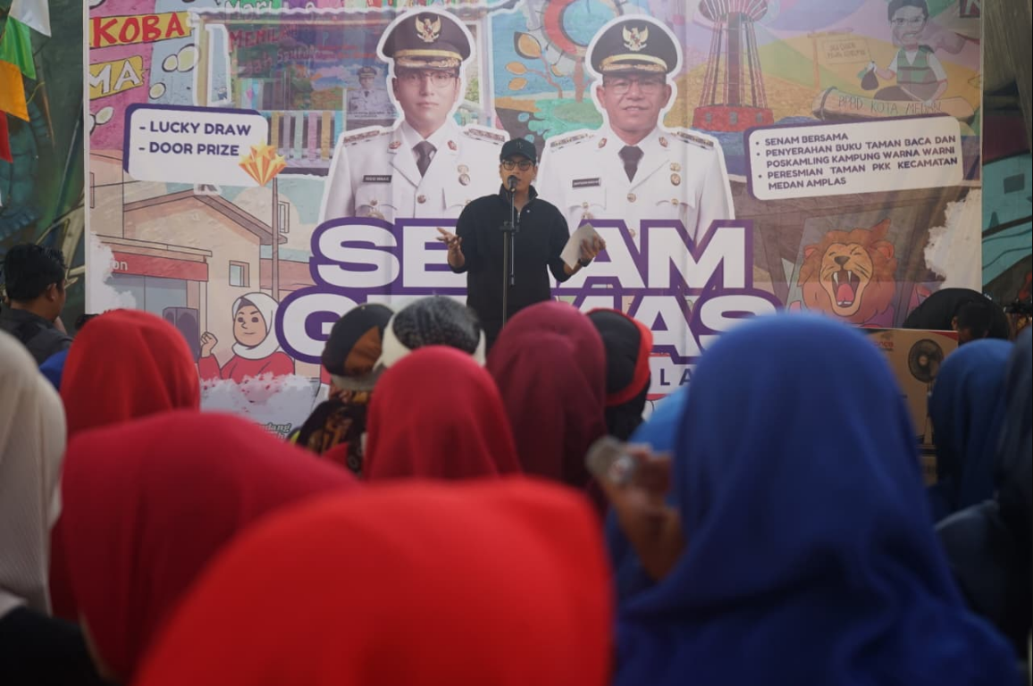 Suasana Ceria dan Meriah, Warga Nikmati Senam Germas di Amplas