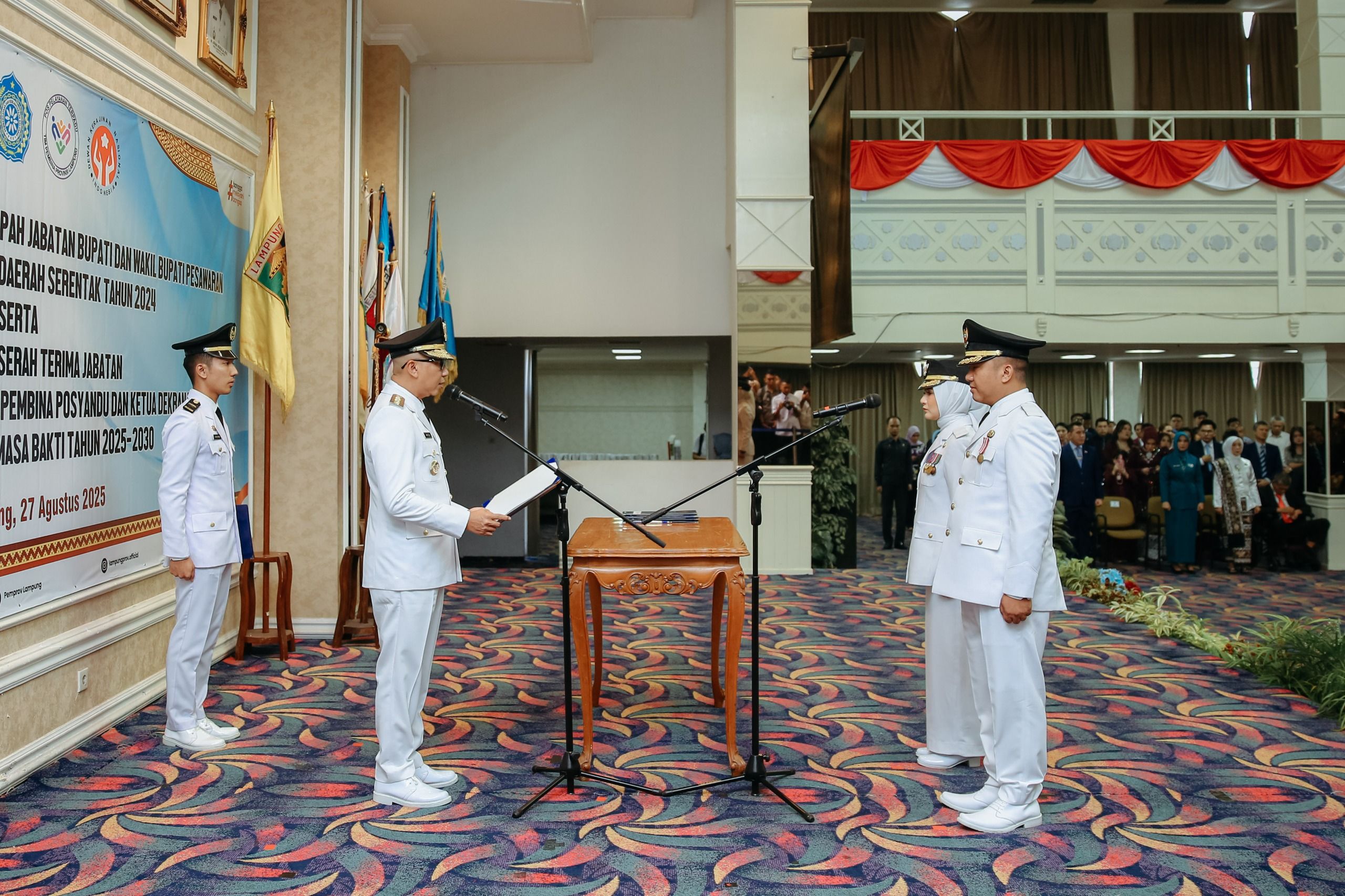 Nanda Indira-Antonius Muhammad Ali Resmi Dilantik Jadi Bupati dan Wabup Pesawaran