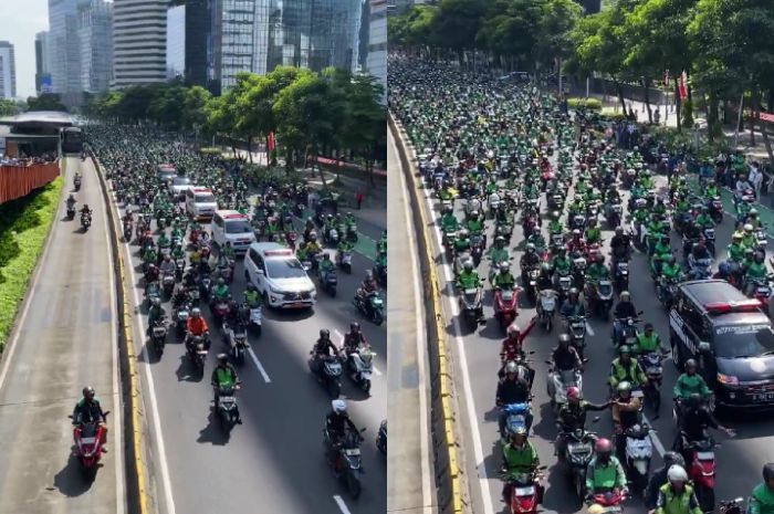 Momen Ribuan Ojol Iringi Jenazah Affan Kurniawan Ojol yang Tewas Dilindas Brimob