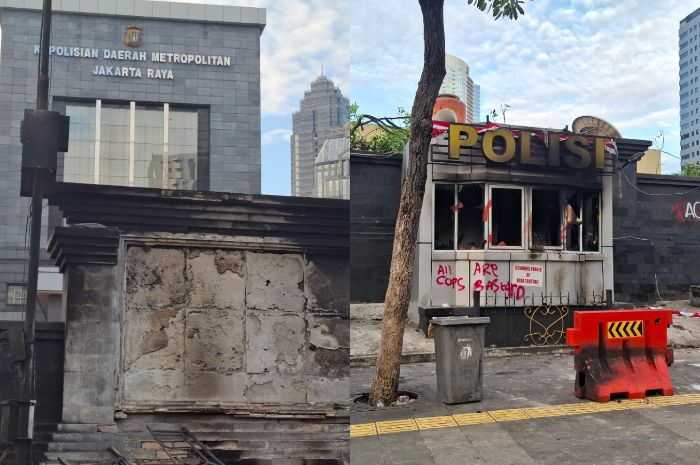 Ricuh Demo di Polda Metro hingga Pagi Hari, Begini Potret Kerusakannya