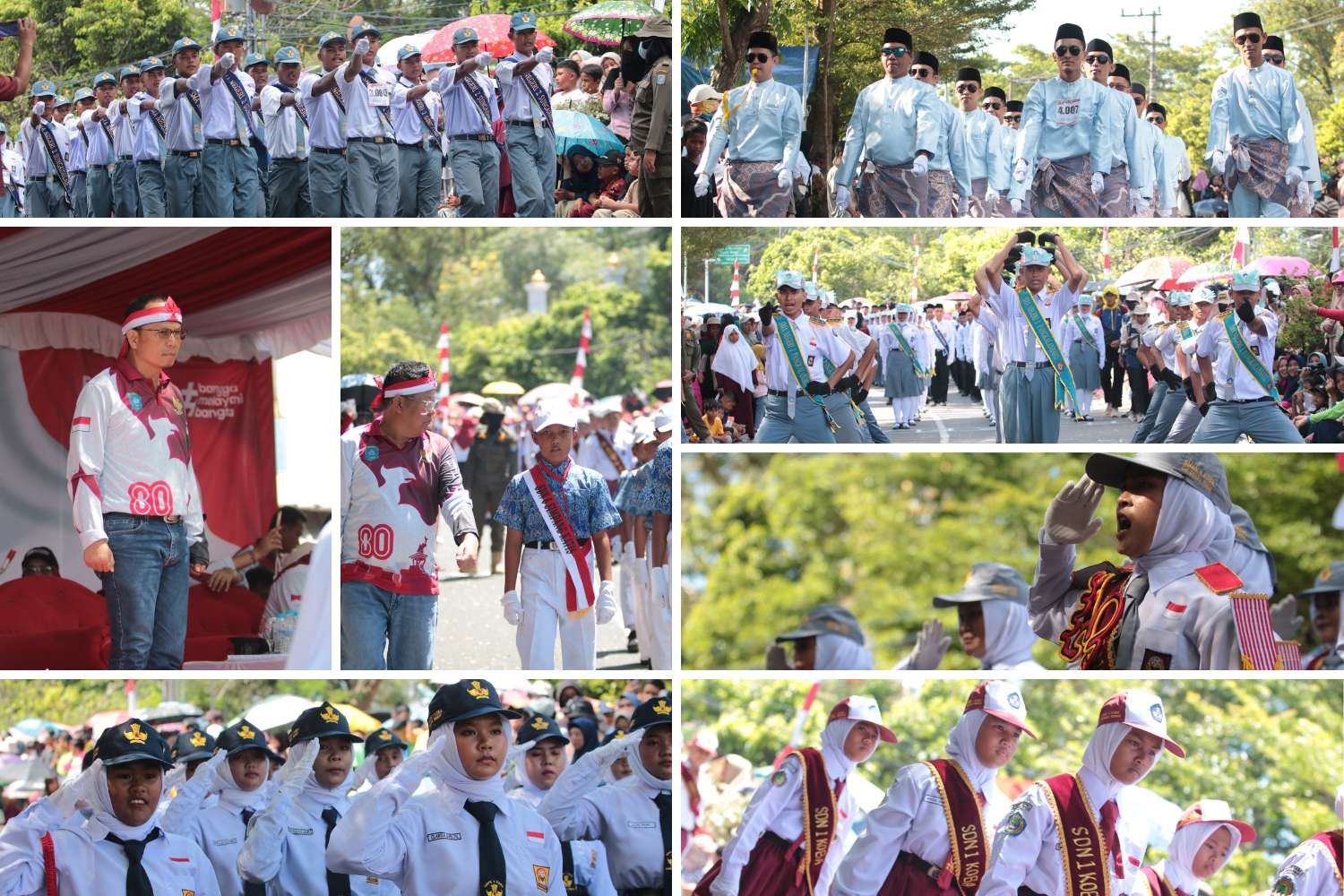 PBB HUT Ke-80 RI di Bangka Tengah Meriah, 242 Regu Unjuk Semangat, Ribuan Warga Tumpah Ruah
