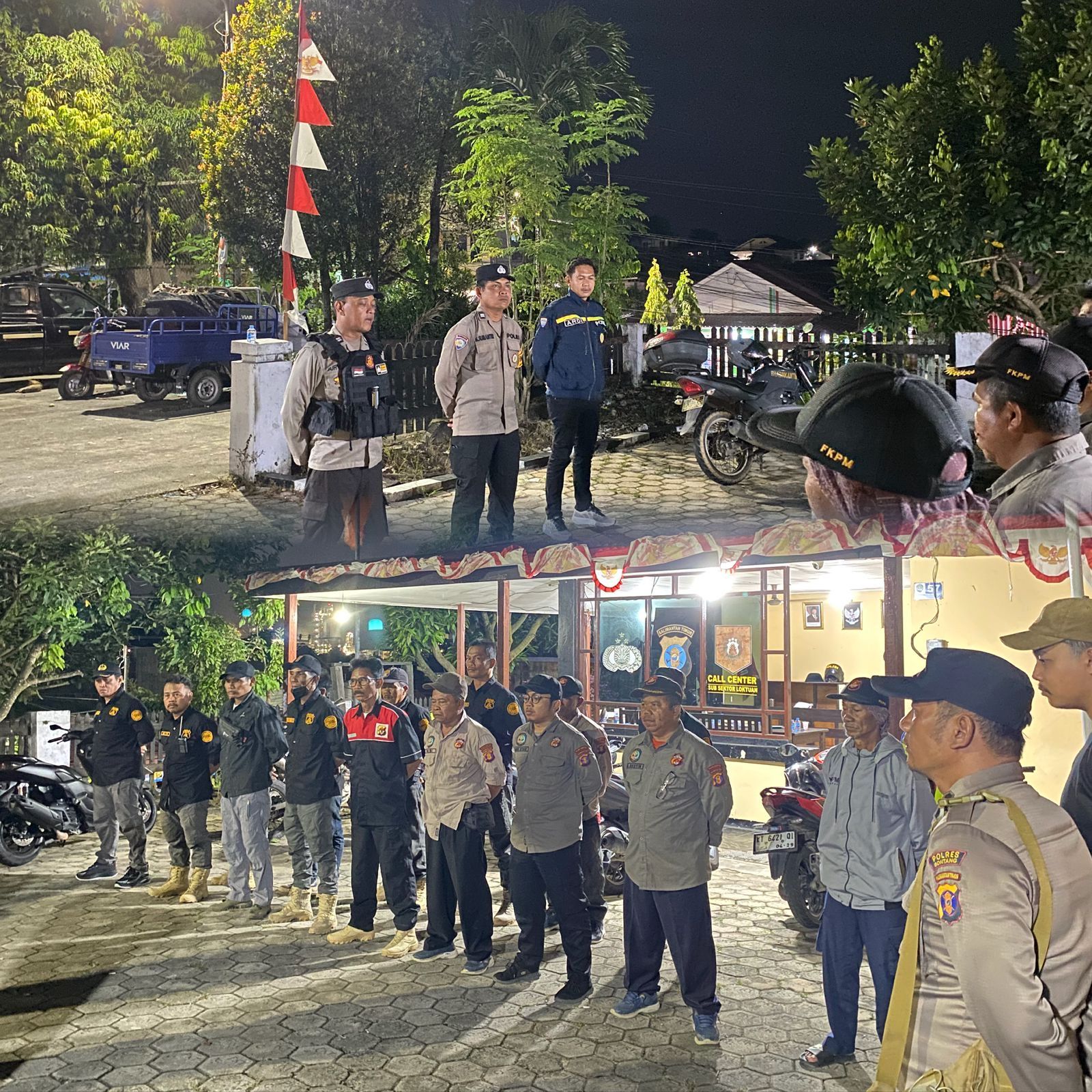 Cegah Gangguan Kamtibmas, Polsek Bontang Utara dan Polsubsektor Loktuan Gelar Patroli Malam