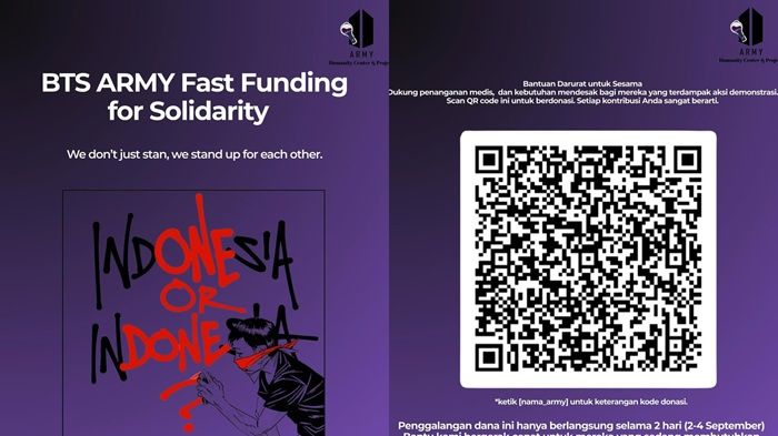BTS ARMY Indonesia Galang Donasi Cepat untuk Korban Terdampak Aksi Demonstrasi