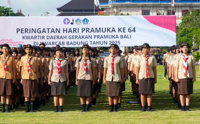 Upacara Peringatan Hari Pramuka ke-64 Tingkat Kwartir Daerah Bali di Kwartir Cabang Badung