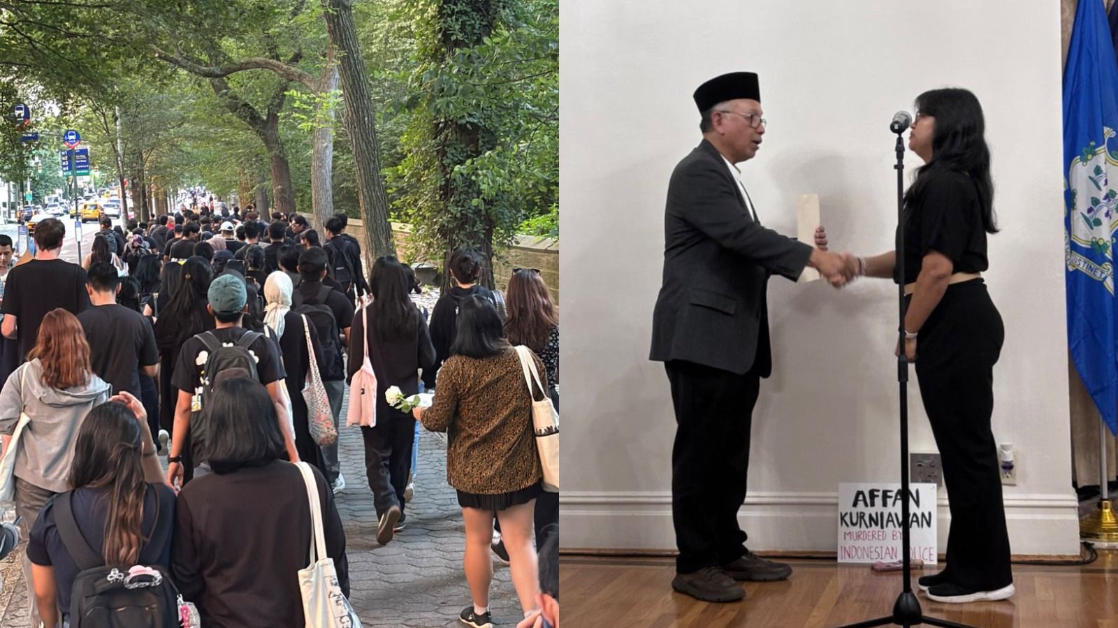 Ratusan Diaspora Indonesia Long March ke KJRI New York, Serahkan 17+8 Tuntutan Rakyat