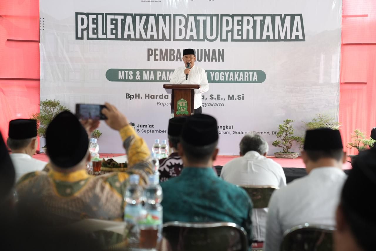 Pesan Bupati Harda Pada Letakan Batu Pertama Pembangunan Mts dan MA Pamulangan