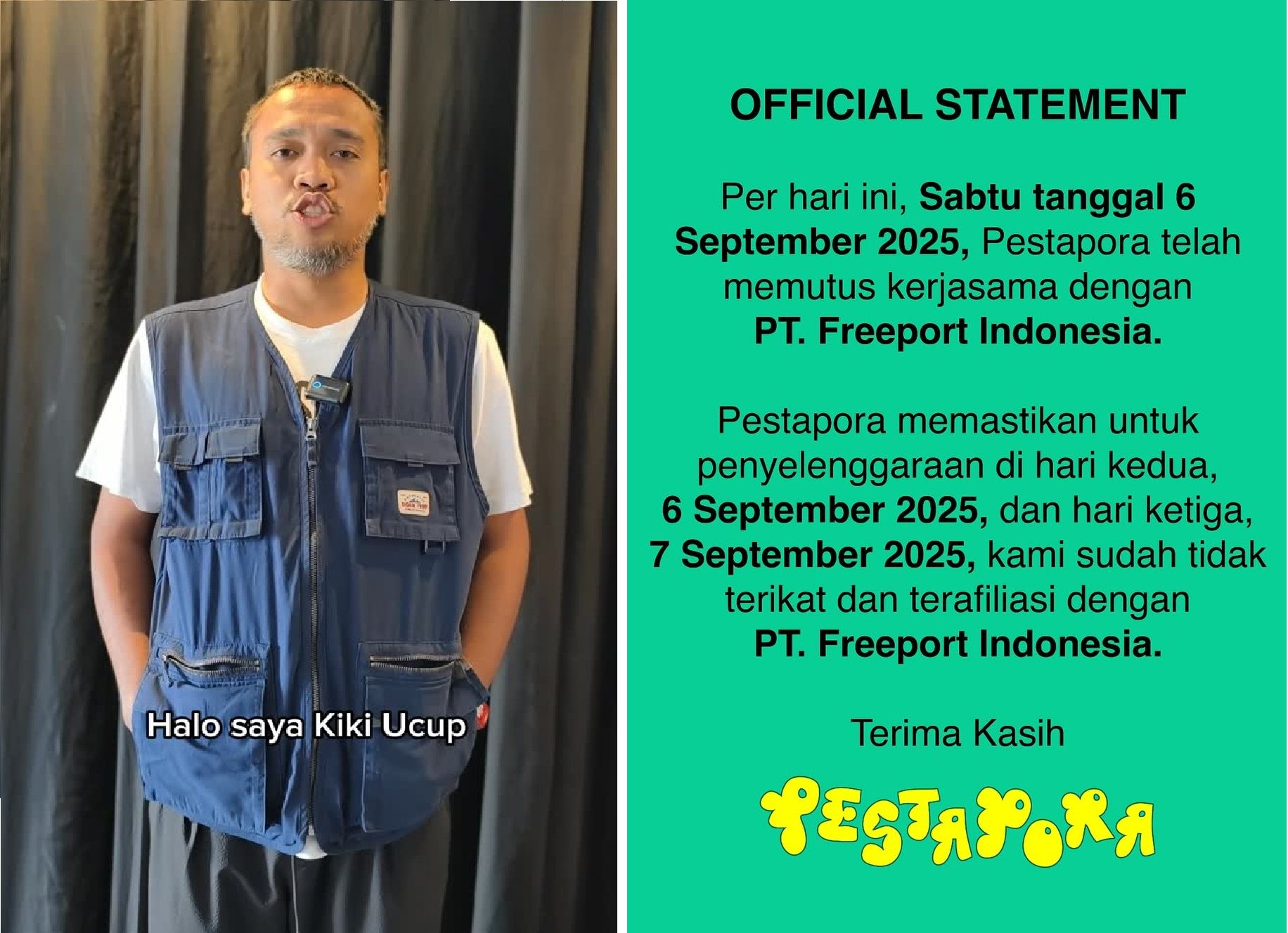 Pihak PestaPora Angkat Suara soal Freeport, Tegaskan Sudah Putus Kontrak dan Tak Terima Sepersen Pun