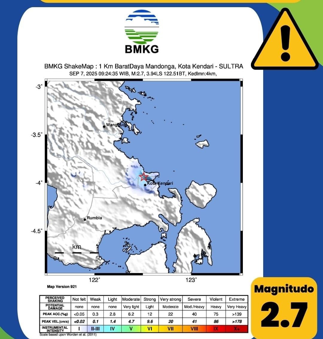 Gempa Dangkal Guncang Kendari, Warga Sempat Panik Sesaat