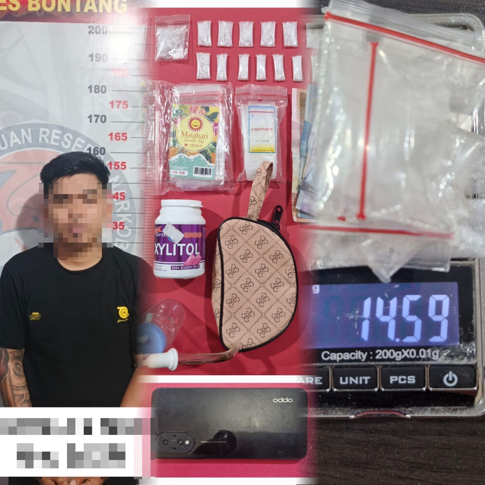 Pengedar Narkoba di Bontang Ditangkap, Sembunyikan Sabu di Botol Permen