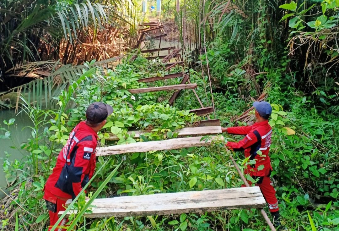 Jembatan Gantung yang Sempat Viral Karena Rusak di Lampung Akhirnya Diperbaiki