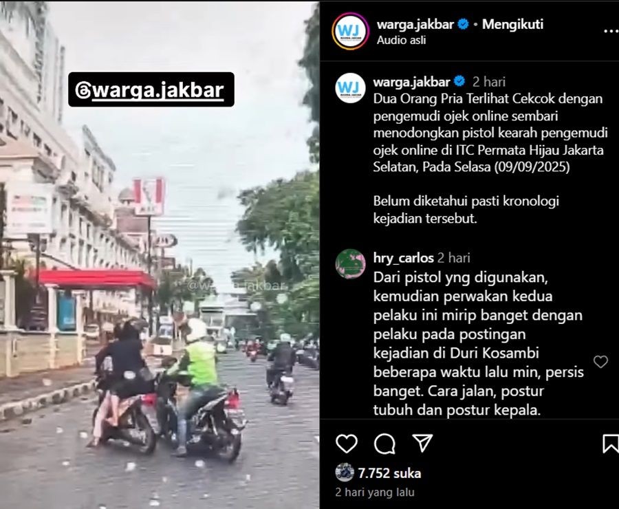 Viral Cekcok Pemotor vs Ojol di Jaksel hingga Todongkan Pistol, Polisi Turun Tangan