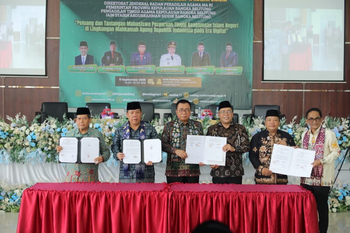 Gubernur Babel Hidayat Arsani Teken MoU dengan PTA, Memberikan Perlindungan Terhadap Perempuan dan Anak