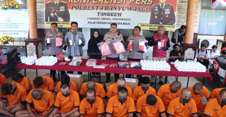 Operasi Tumpas Narkoba Banyuwangi, 43 Tersangka Ditangkap dan Ribuan Pil Obat Keras Diamankan