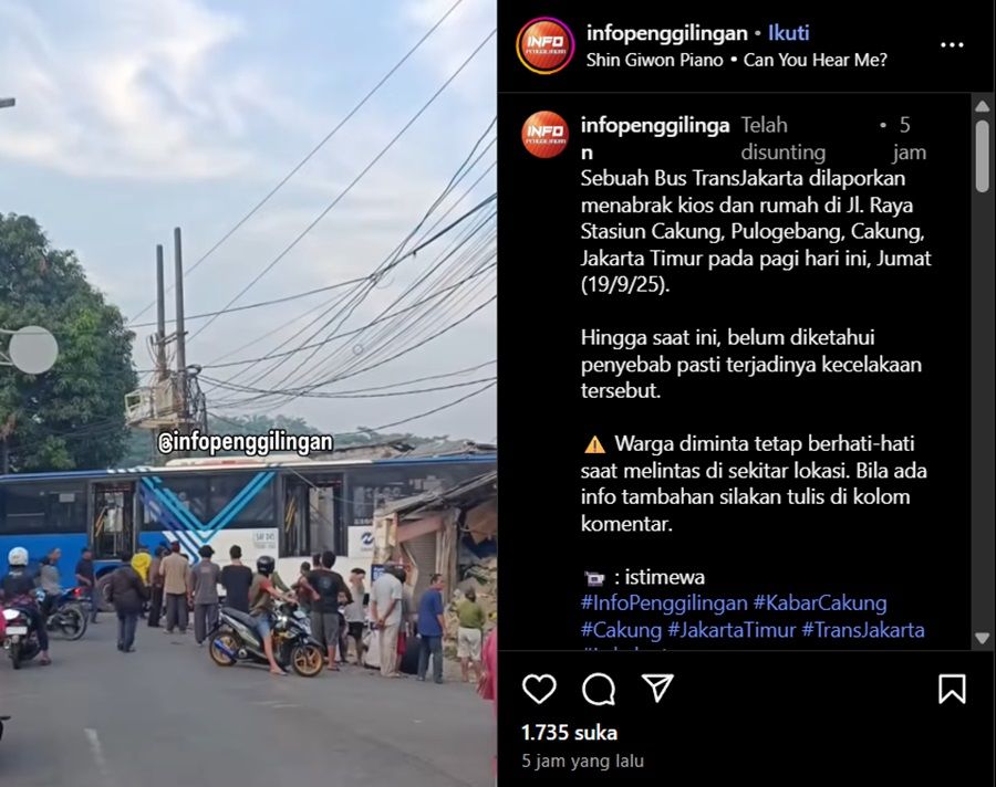 Bus TransJakarta Hajar Rumah dan Kios di Jakarta Timur, 6 Orang Luka-luka