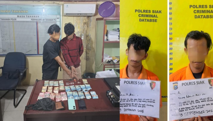 Polsek Kandis Tangkap Dua Pria, Sita 7 Paket Sabu dan Barang Bukti Lain