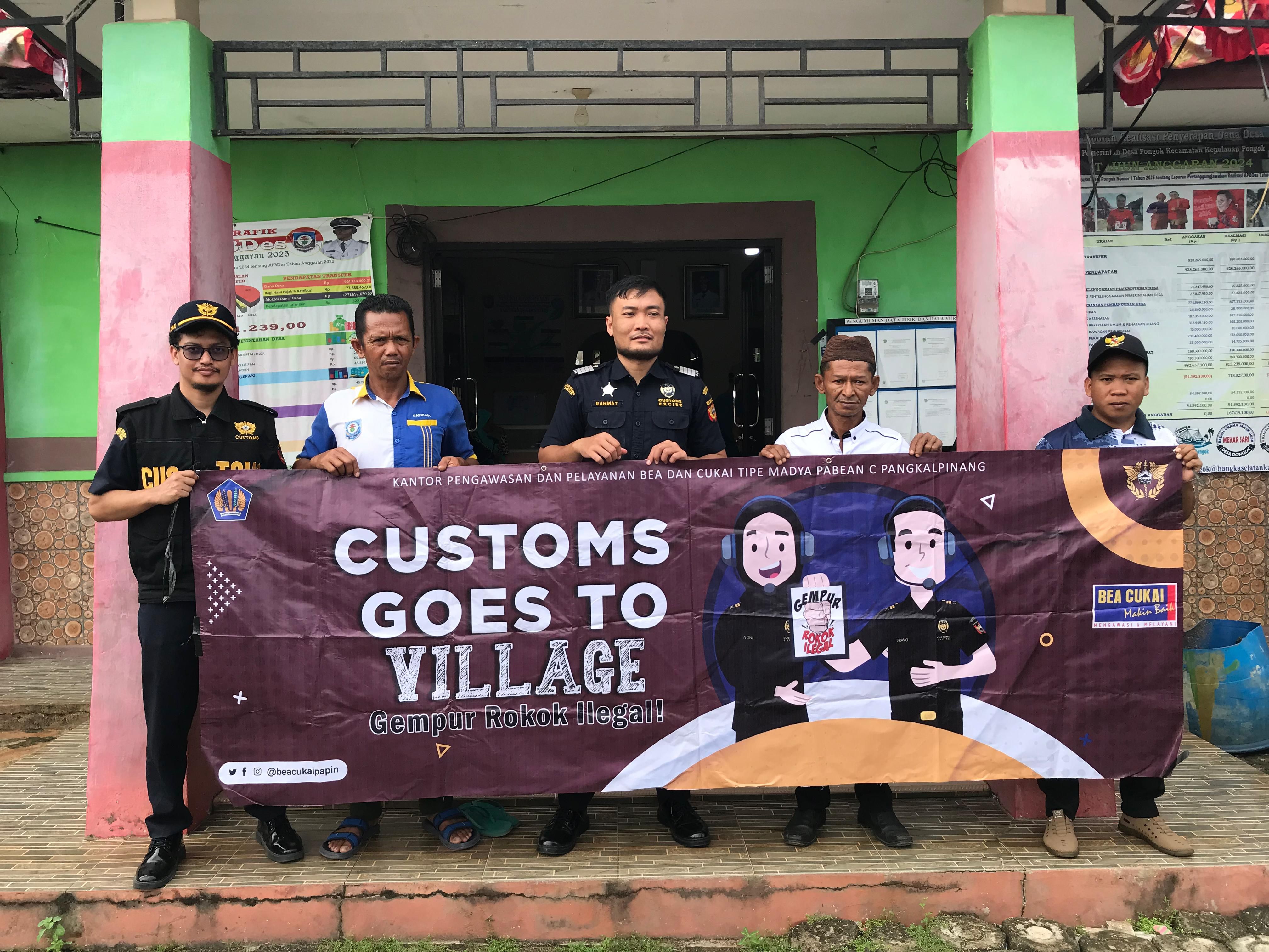 Bea Cukai Pangkalpinang Kunjungi Pulau Pongok, Pantau Harga Transaksi Pasar dan Edukasi Rokok Ilegal