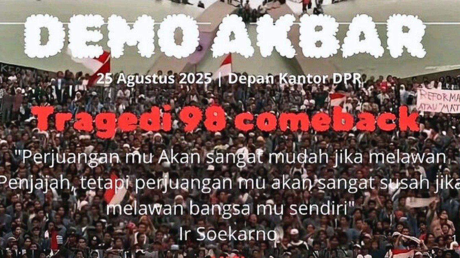 Mahasiswa Universitas Indraprasta PGRI Gelar Aksi Unjuk Rasa di Depan Gedung DPR MPR
