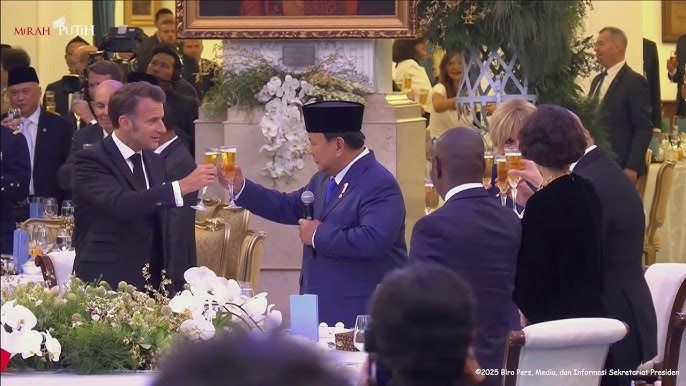 Istana Bantah Ada Minuman Alkohol di Jamuan Makan Malam Macron-Prabowo