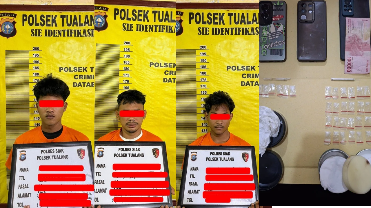 Tiga Warga Siak Masuk Edarkan Sabu Ditangkap Polisi
